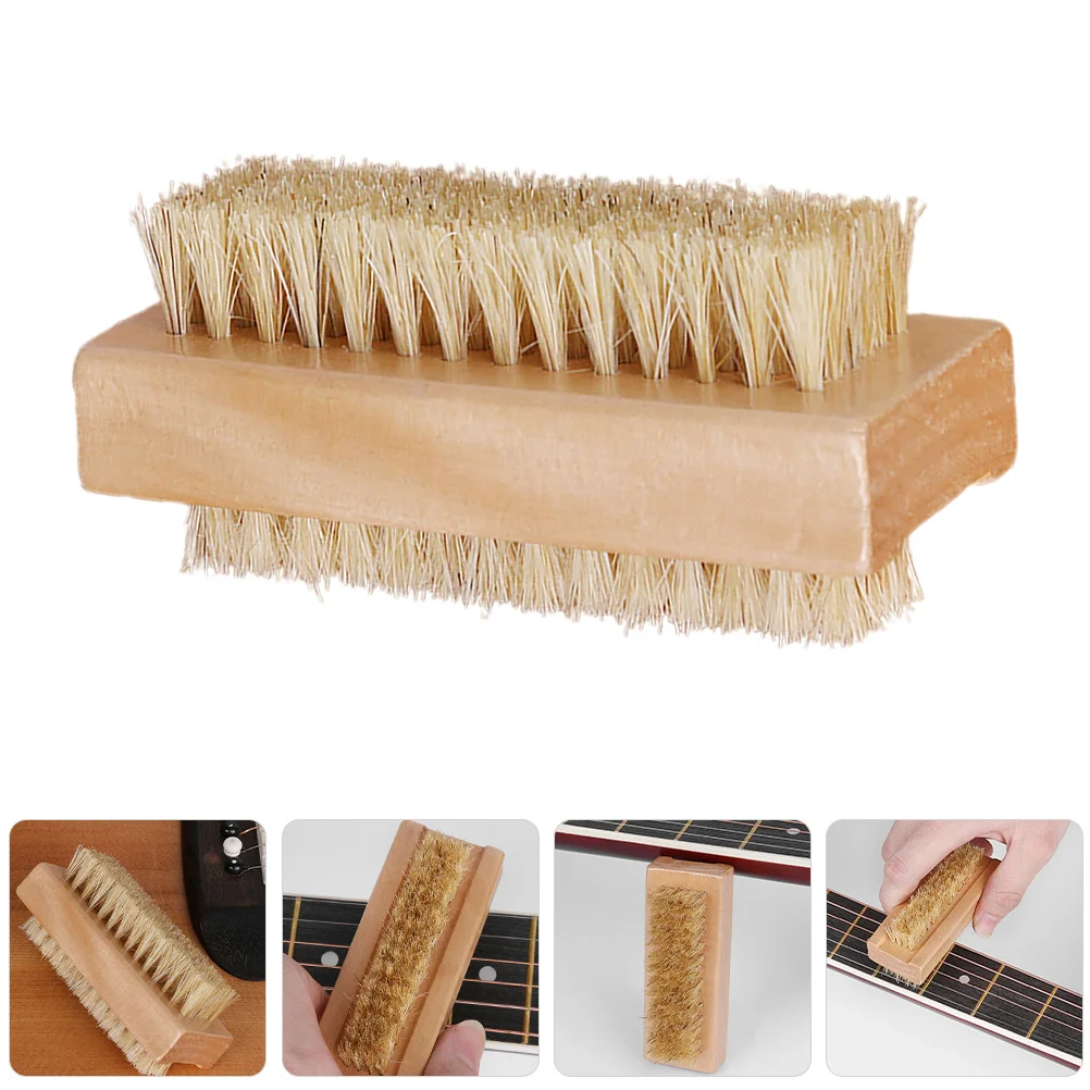

Double Sided Fret Brush Wooden Handle Guitar Maintenance Tool for Frets Strings Bass Guitar Cleaning Brush Cleaner
