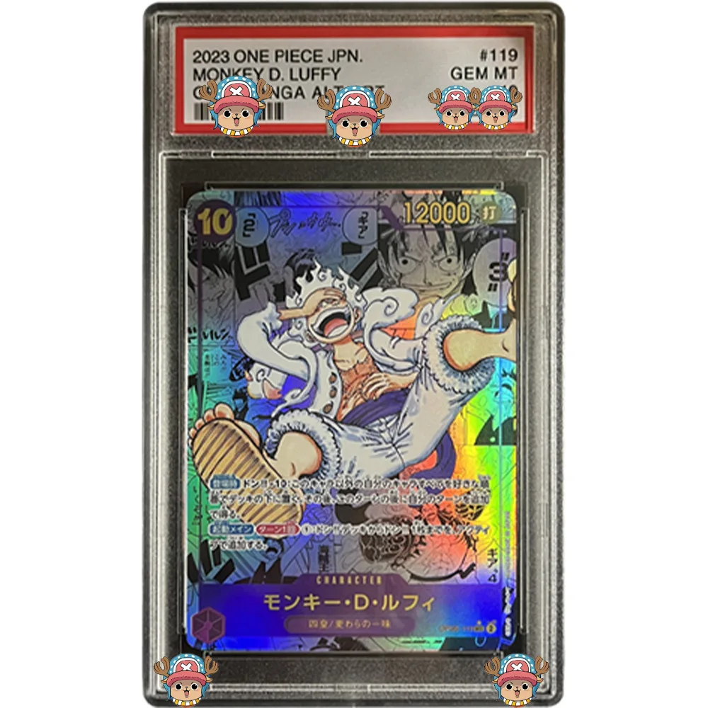 DIY OPCG Graded Collection Card Monkey D.Luffy OP05-MANGA ALT.ART GEM MT 10Points Card Holographic Label Replica Child Gifts