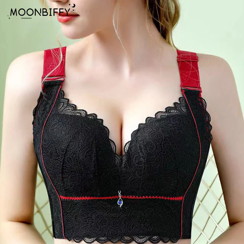 

Lace Bra Large Size Bra Women Underwear Women Tops Sexy Push Up Wire Free Female Bra Large BH Tube Top Female Brassiere