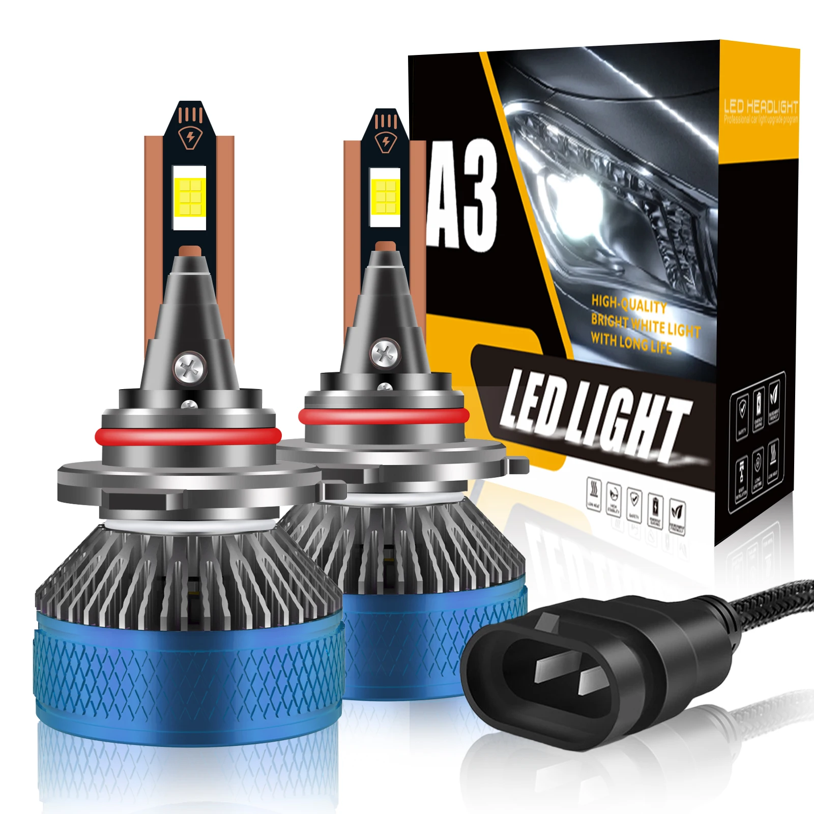 

2x NEW H11 H8 H9 HB3 9005 HB4 9006 9007 9004 9008 H13 60W H4 H7 Car headlights Canbus Led Bulbs Two Copper Tubes Fog Light 12V