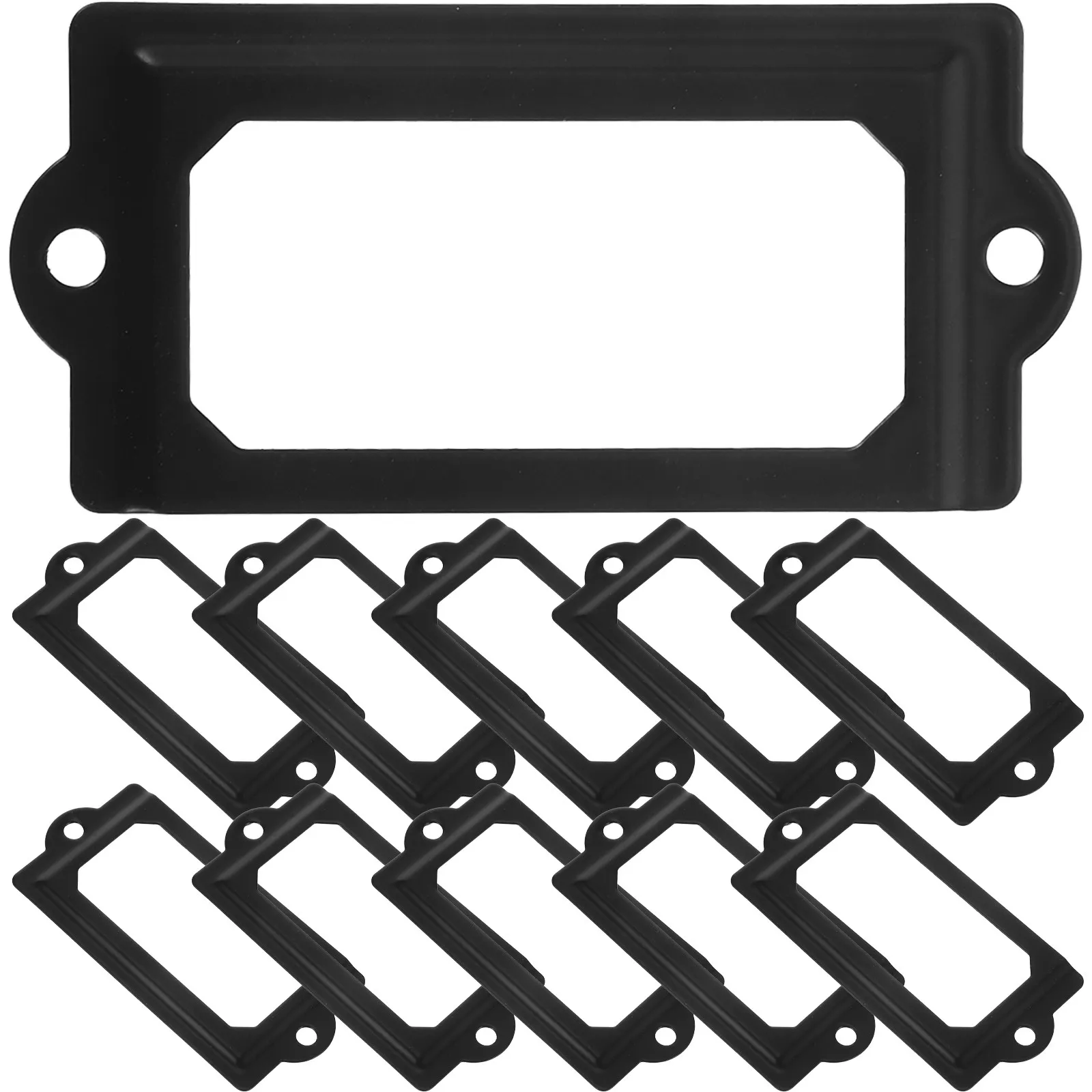 1Set Vintage Style Metal Label Frame Heavy Duty Drawer Tag Holder for Office Cabinet Furniture Name Card Display Bracket