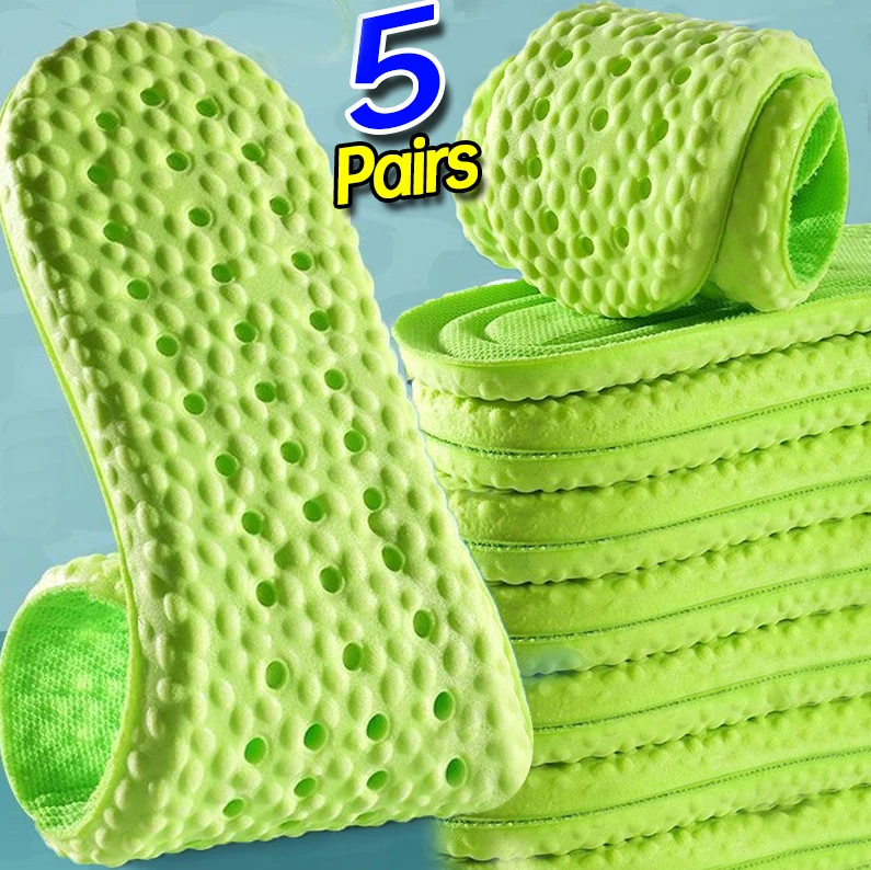 Deodorizing Sport Insoles for Unisex Plantar Support Shoe Inserts Absorbent Breathable Massage Shock Absorption Shoes Sole Pads
