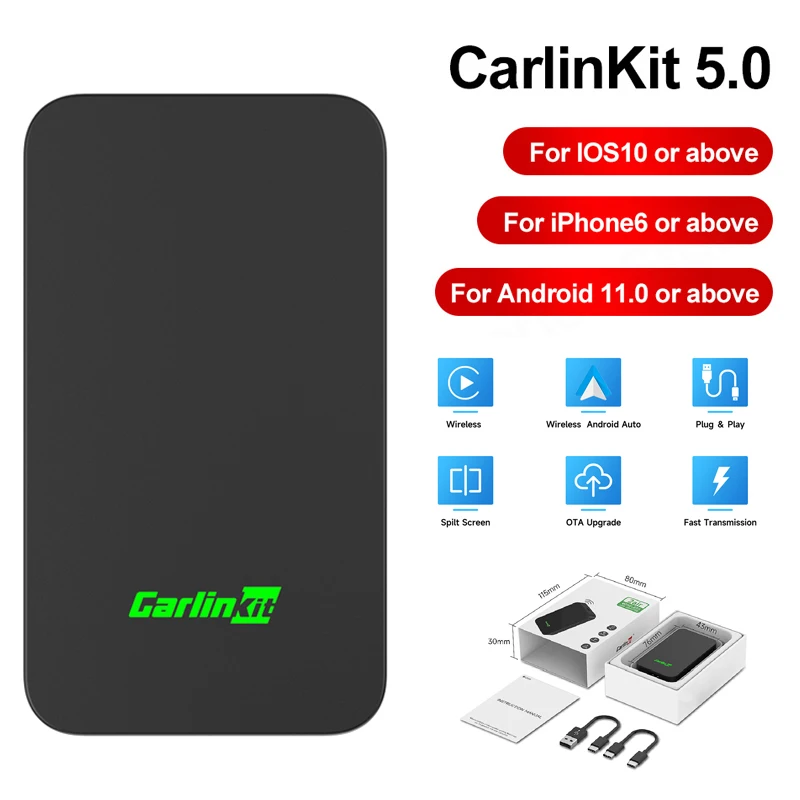 

CarlinKit 5,0 2air беспроводной CarPlay Android Авто AI Box проводной к беспроводному CarPlay адаптер умный автомобиль WiFi Bluetooth Автоматическое подключение