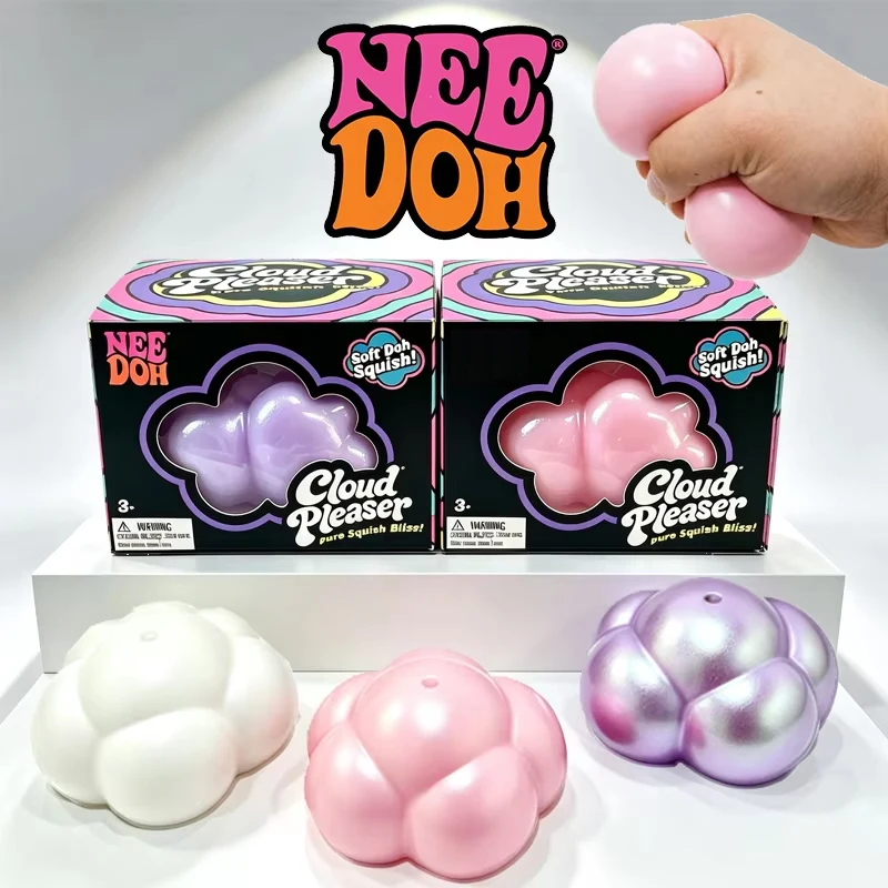 Needoh Cloud Pleaser Iridescent Pearl 3 Color Flour Filling Fast Rebound Squeeze Ball Toy Adults Portable Stress Relief Hand Toy