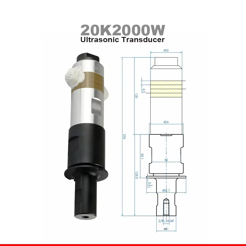 New 220V 20kHz 2000W Ultrasonic  Plastic Welders Sewing Lace Machine Transducer Replacement