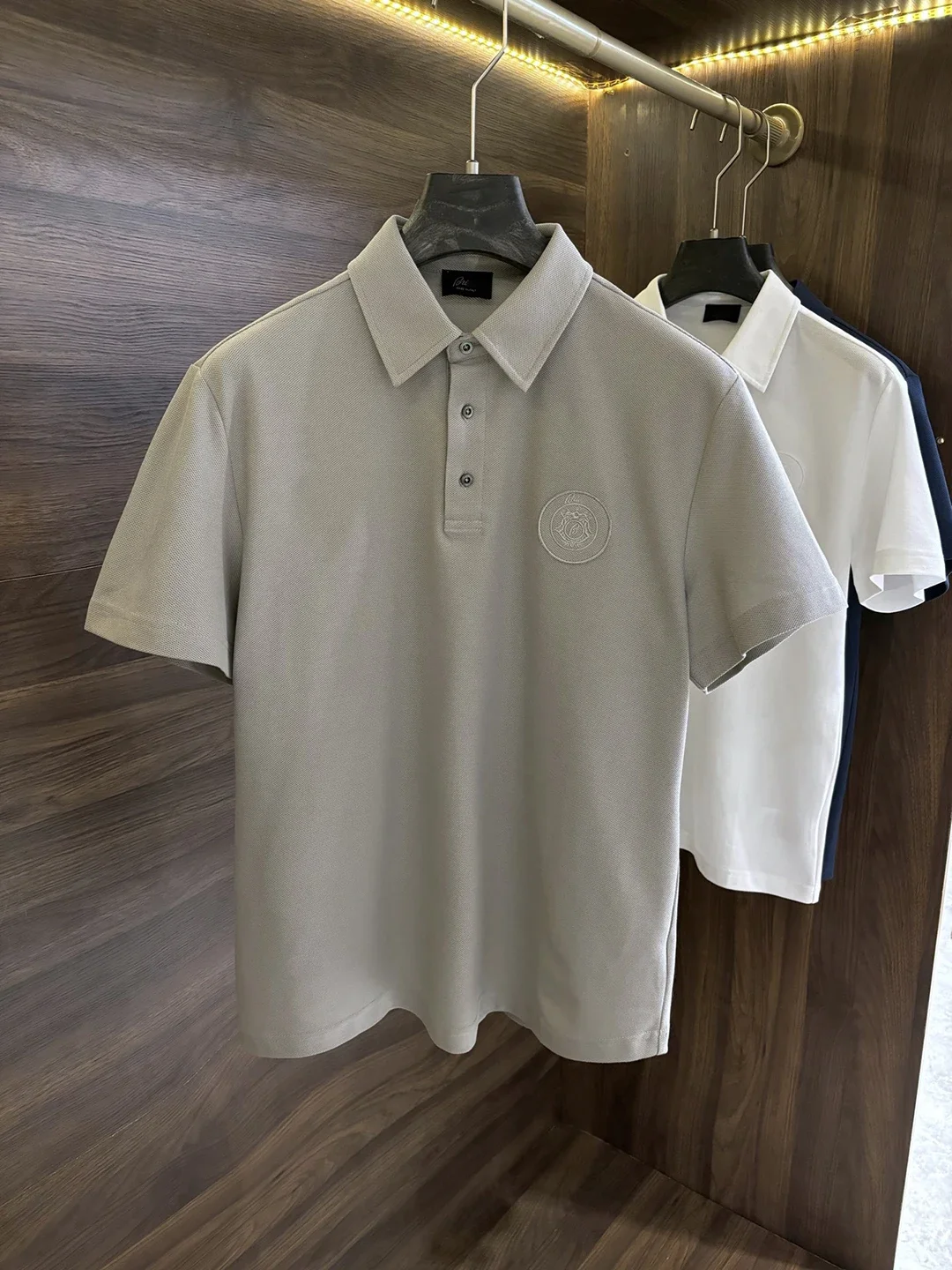 2025SS NEW stand-up collar Tshirt Long staple Cotton sewing three-dimensional plate making knitting casual OLD MOENY quality