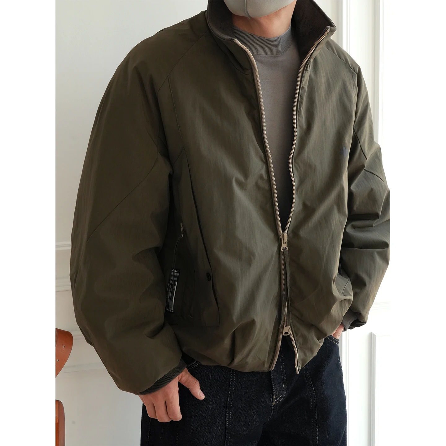 

Мужская зимняя пуховая куртка с воротником-стойкой, уличная, утепленная, в стиле пэчворк, легкая, деловая, белая, новинка сезона