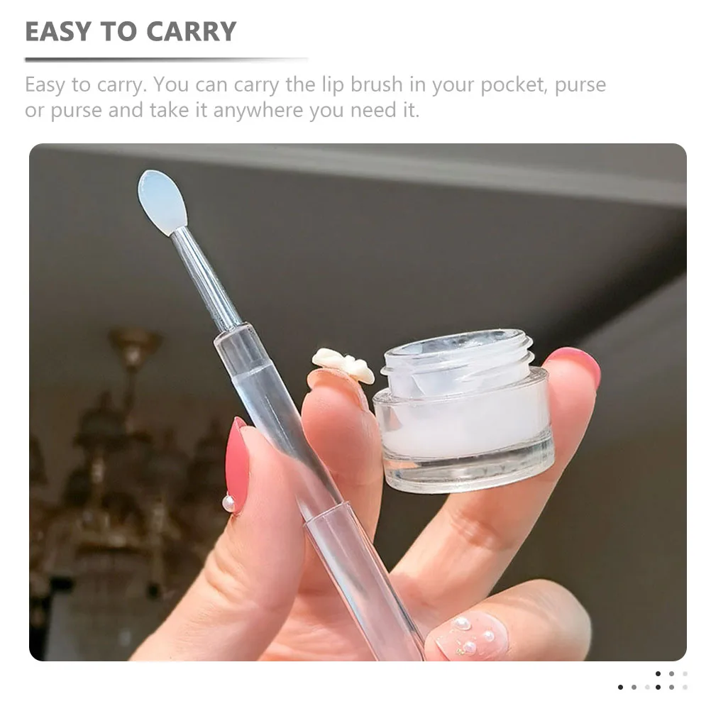 Mini pinceles de silicona para labios, 6 uds., Ideal para lápiz labial, máscara labial, brillo, aplicador de maquillaje portátil para viajes, preciso, fácil de usar