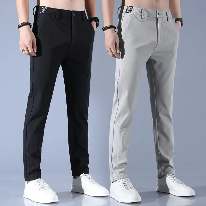 

Summer thin casual trousers men's loose ice silk quick-drying versatile straight pants men's trendy summer pants summer