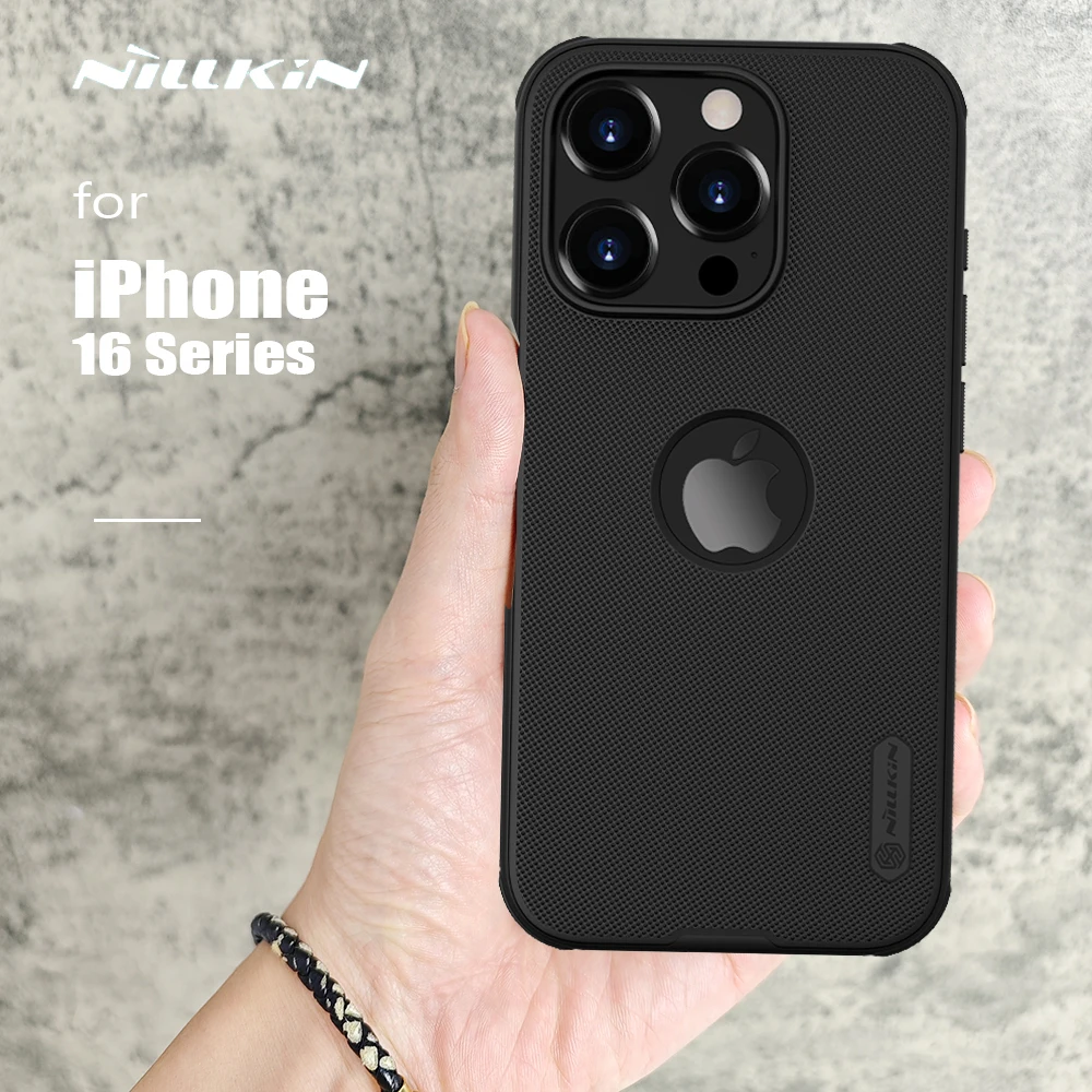 For iPhone 16 Pro Max / 16 Pro Case Nillkin Frosted Pro Bumper Cases with LOGO Cutout Camera Protection Back Cover for iPhone 16