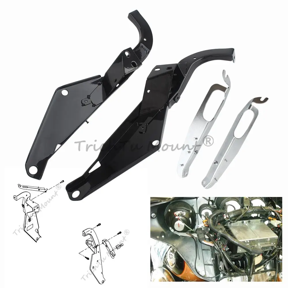 

For Harley Street Electra Glide FLHX FLHTCU Metal Inner Fairing Support Bracket 58479-96B & Speaker Support Kits 58478-96B