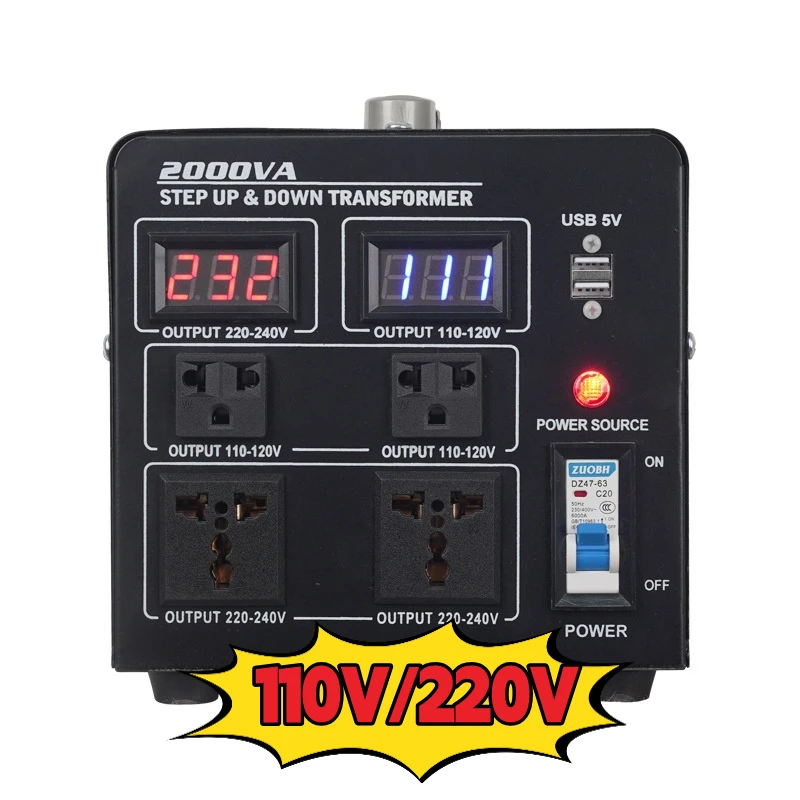 

VFD Step Up & Step Down Voltage Transformer 220V to 110V and 110V to 220V, 1000W–5000W, 95% Efficiency Dry Type