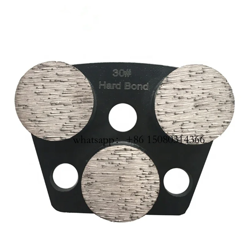 Disco abrasivo per calcestruzzo soft/medio/hard bond da 9 pezzi con tre segmenti rotondi per la ristrutturazione del terrazzo