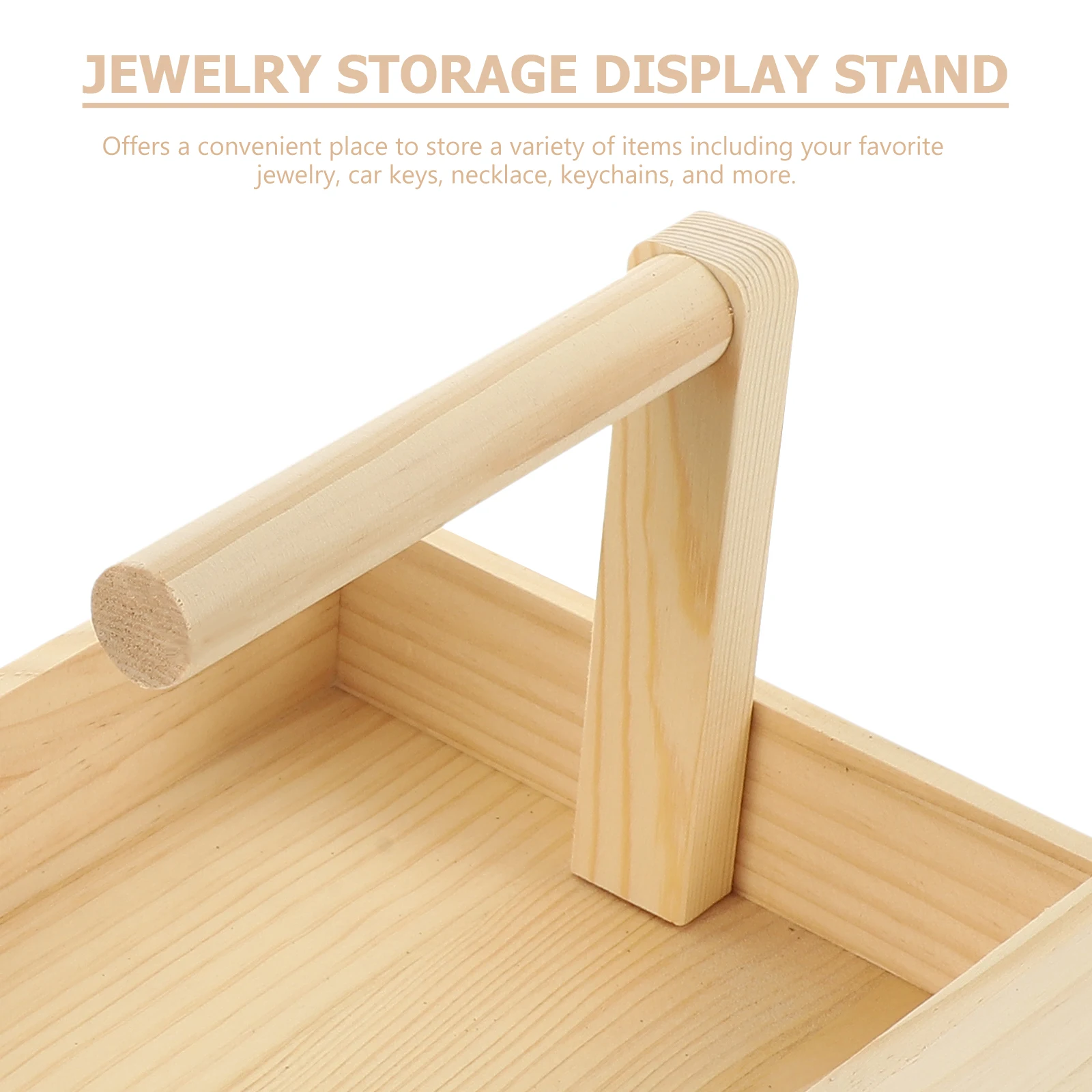 

Solid Wood Jewelry Organizer Necklace Display Rack For Necklaces Bracelets Keys Space-Saving Minimalist Natural Wooden Storage