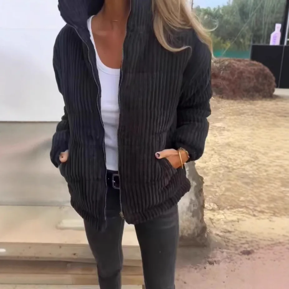 

Cappotto Donna Invernale Casacas Para Mujer Women's Solid Color Winter Short Coat Zipper Pockets Solid Color Stand Collar Jacket