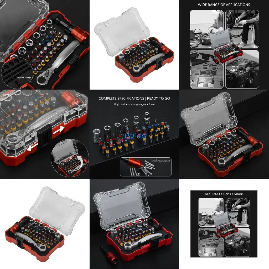 

E15A Ratchet Screwdriver Bit 38Piece Professional Steel Bit Slip Resistant Grip