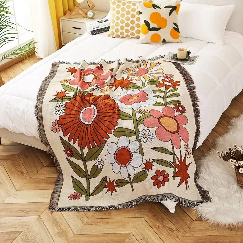 Textile City Ins Sunflower Throw Blanket Minimalist Modern Home Decor Sofa Towel Outdoor Camping Leisure Mat