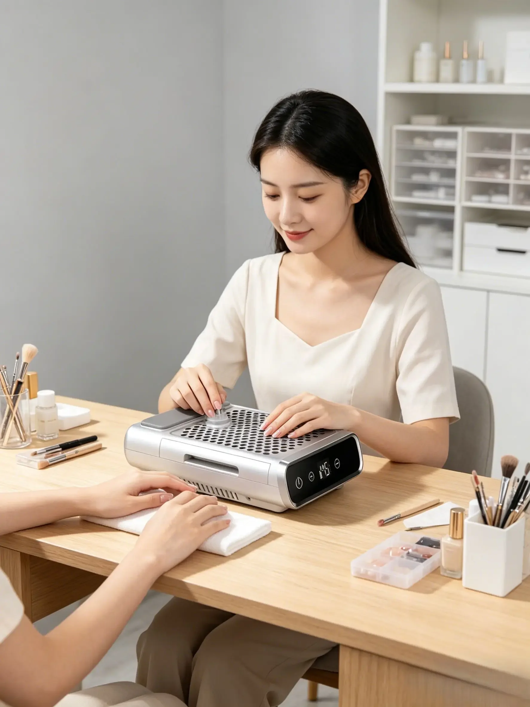 Low Noise Nail Dust Collector, Powerful Professional High Speed Dust Extractor, Equipped with Reusable Filter for Manicure Use