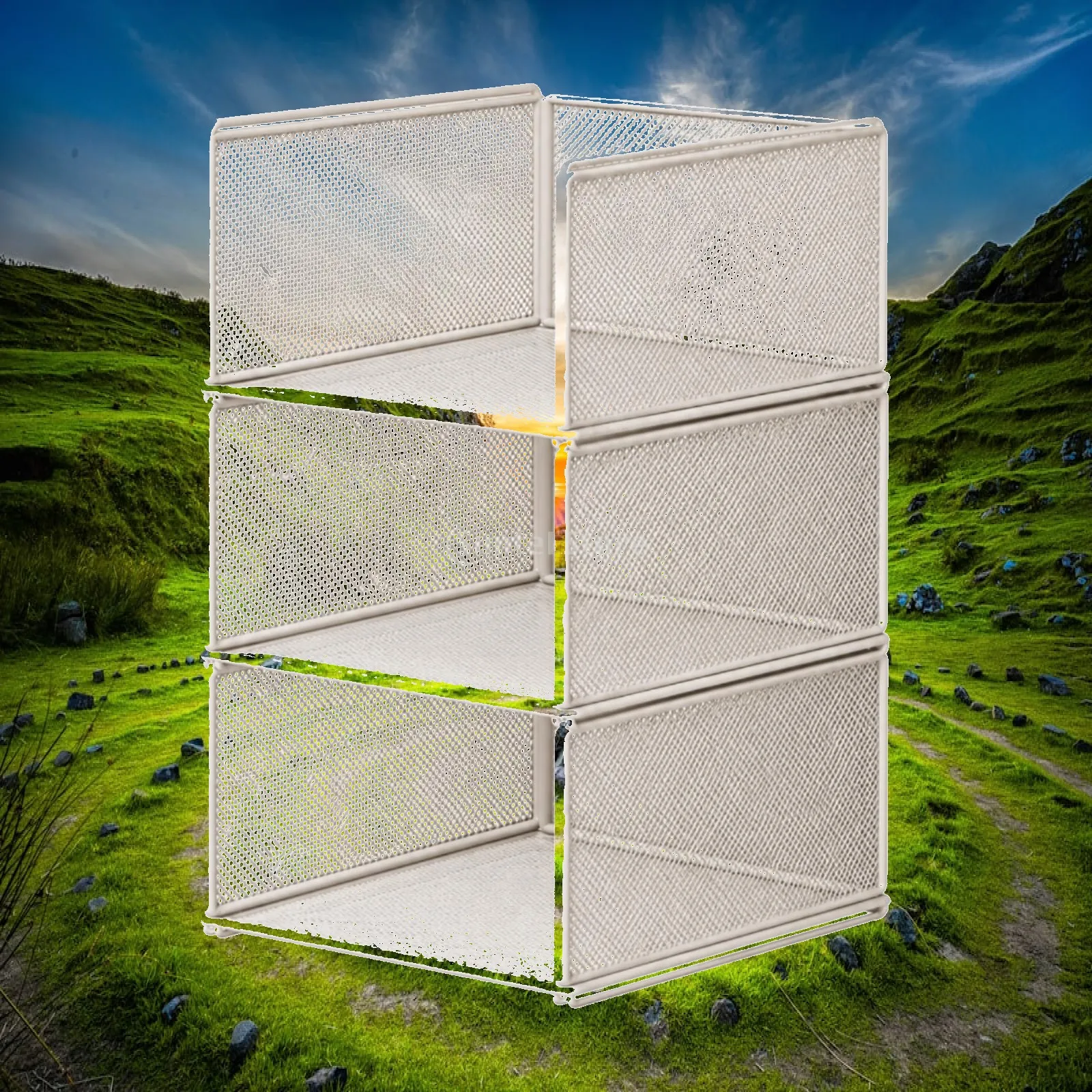 Wardrobe Storage Organizer Bin with Fine Mesh Panels for Bedding and Socks Organization