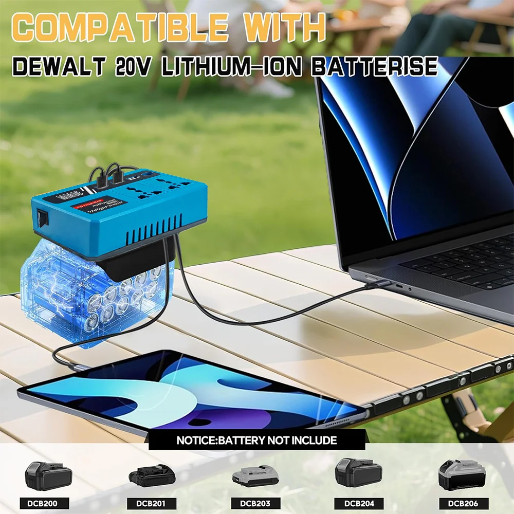 

Power Converter DC To AC 220V Inverter For Smart Power Converter For Outdoor Adventures Power Tool Battery Converter