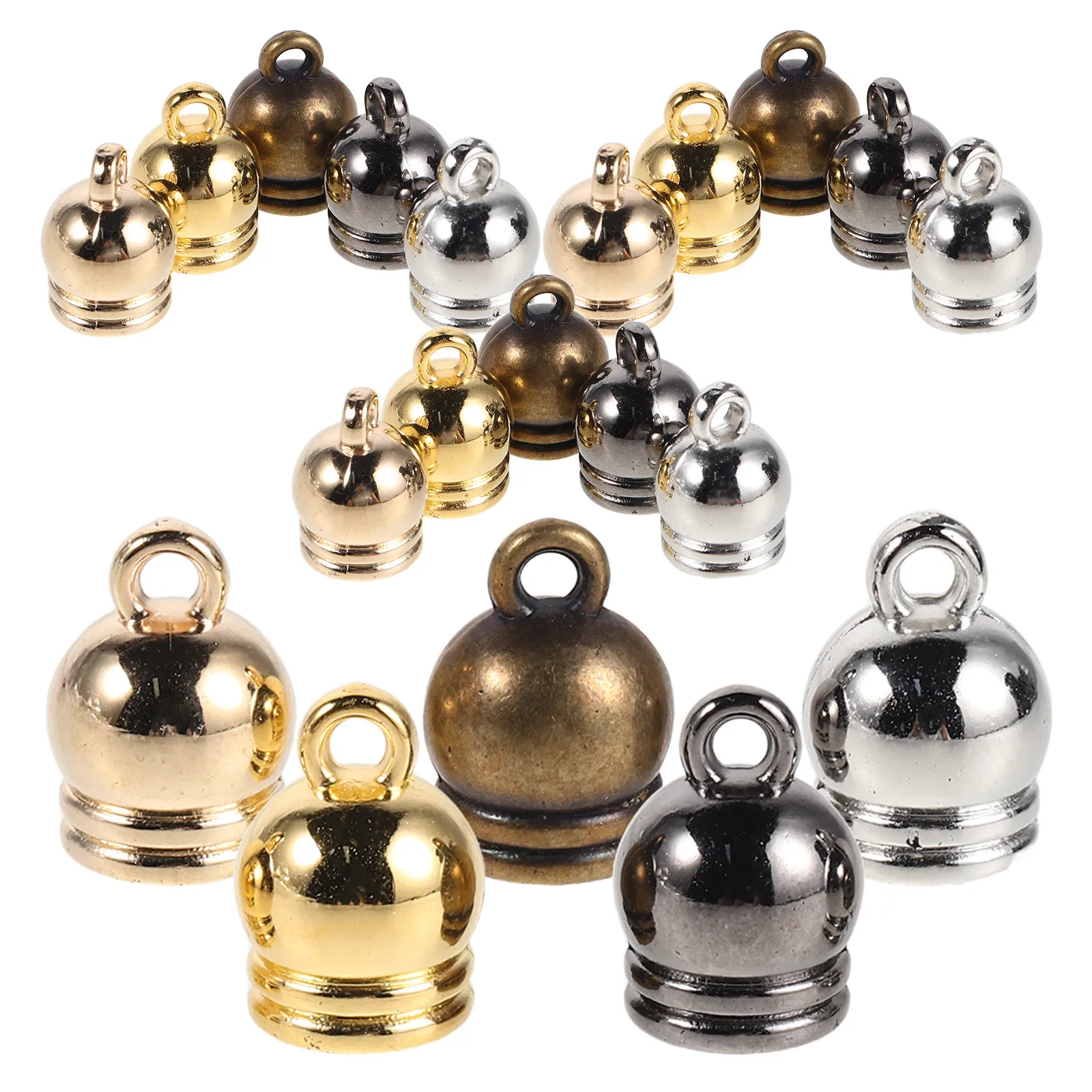 250Pcs Alloy Tassel Caps Metal Cord End Caps Polished Glue in Barrel Ends for Bracelet Necklace Macrame DIY Jewelry Making