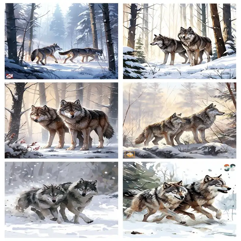 

PhotoCustom Painting By Numbers With Frame Wolf Animal Drawing By Numbers For Adults Acrylic Paints Wall Decor Gift