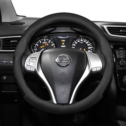 For Nissan Steering Wheel Cover Ultra - Thin Micro Fiber Leather Qashqai J10 Tiida Juke X Trail T32 March Primastar Terrano 2