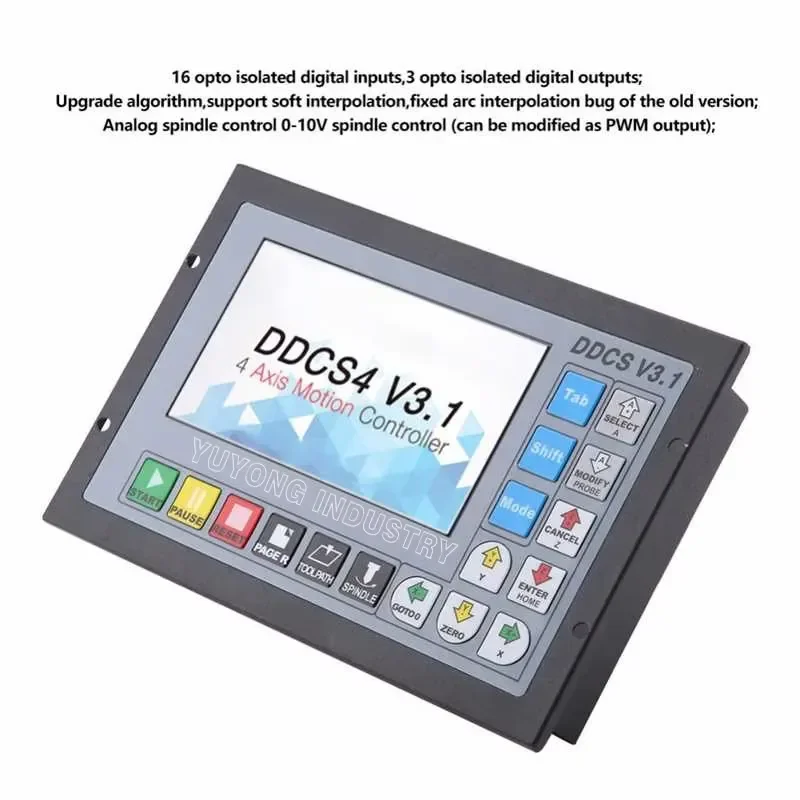 DDCS V3.1 V4.1 3/4 Axis CNC Standalone Offline Motion Controller Emergency Stop Electronic Handwheel Support G Code