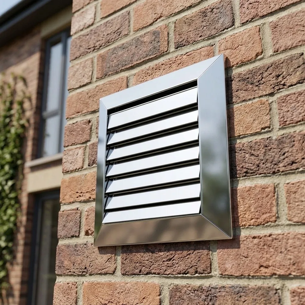 Adjustable Square Grille Louvers, Rain‑Resistant Vent Cover, Outdoor Wall Ventilation Hood For Household Vents