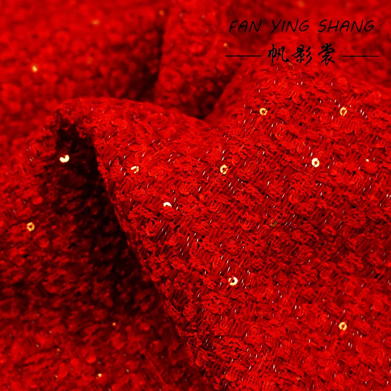 

Твидовая ткань с балиновым пламенем и блестками для пальто Telas Costura Tissus Couture ткань, ткань для шитья, ткань Tecido, ткань «сделай сам»