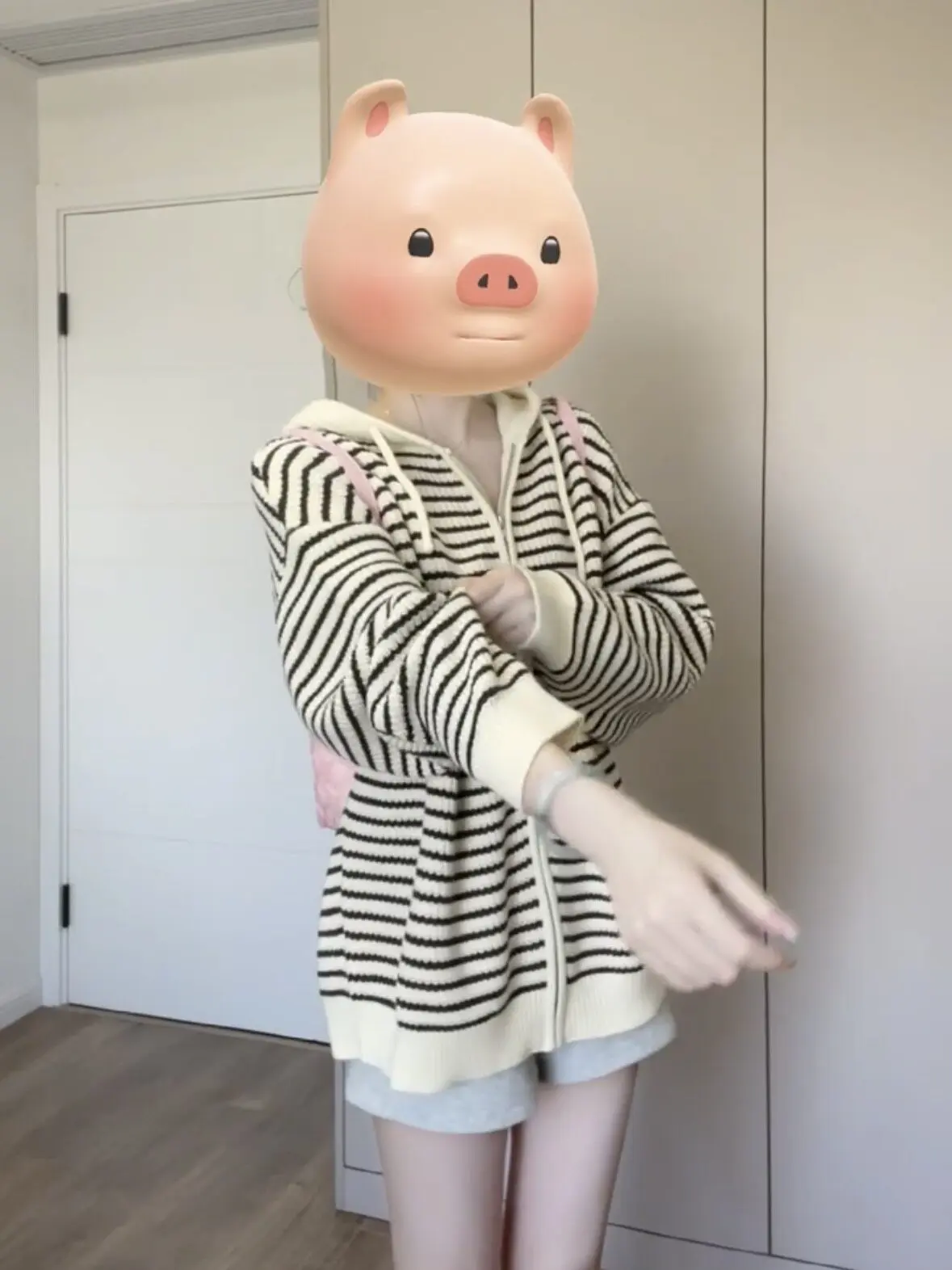 Inverno solto de malha com capuz aberto cardigan feminino macio aconchegante contraste cor listra camisola jaet casual confortável sle