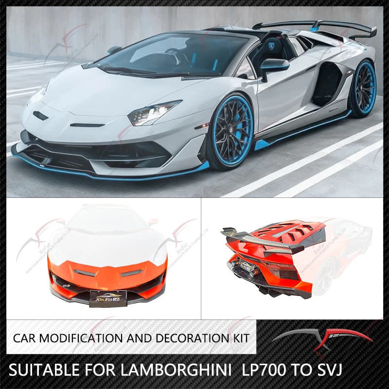 Suitable for Lamborghini Aventador LP700-4 SVJ modified body air kit front and rear bumper assembly side skirts carbon fiber