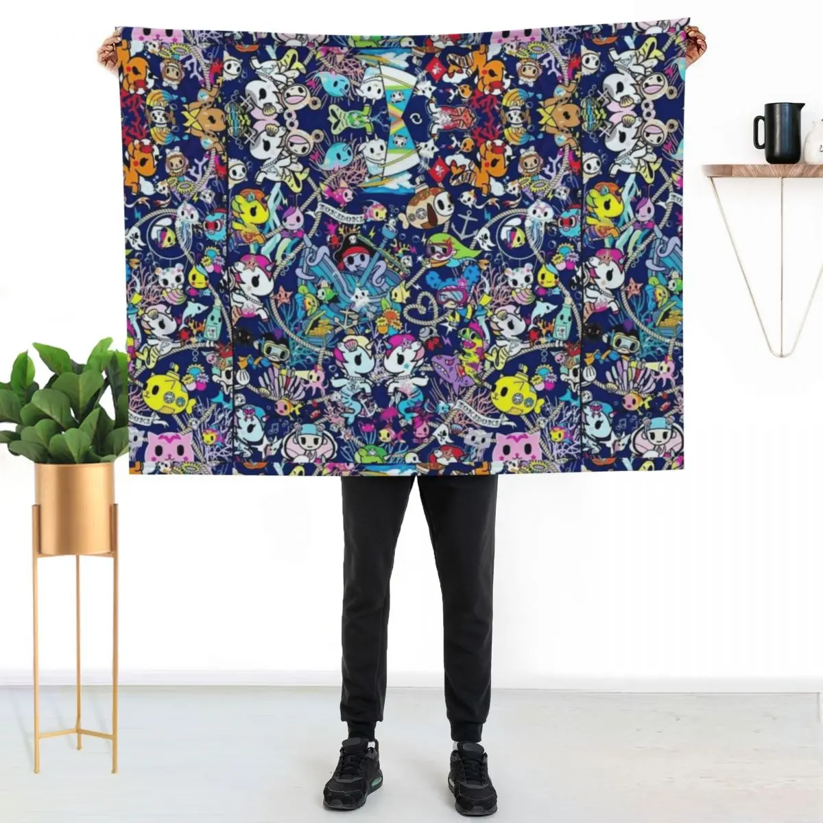 donutella and his friends unicorns mofia collaboration Throw Blanket Soft Beds Large Cute Blankets For Bed Hairy Single Blankets
