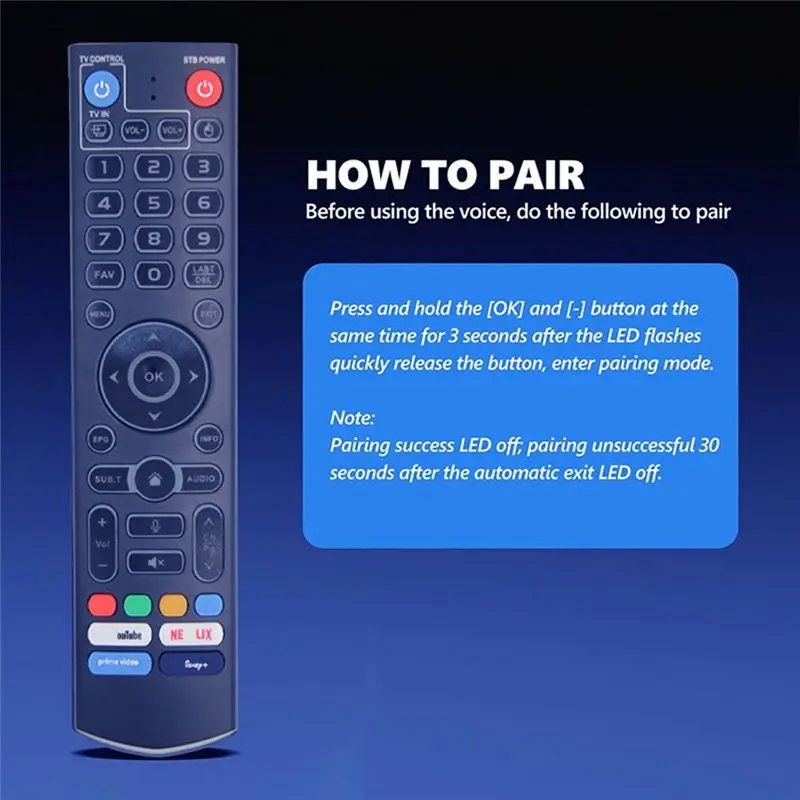 AS95 Bluetooth Voice Remote Control for VSEEBOX V3 PRO, High Performance Replacement Remote with Luminous Keys for TV Set-top