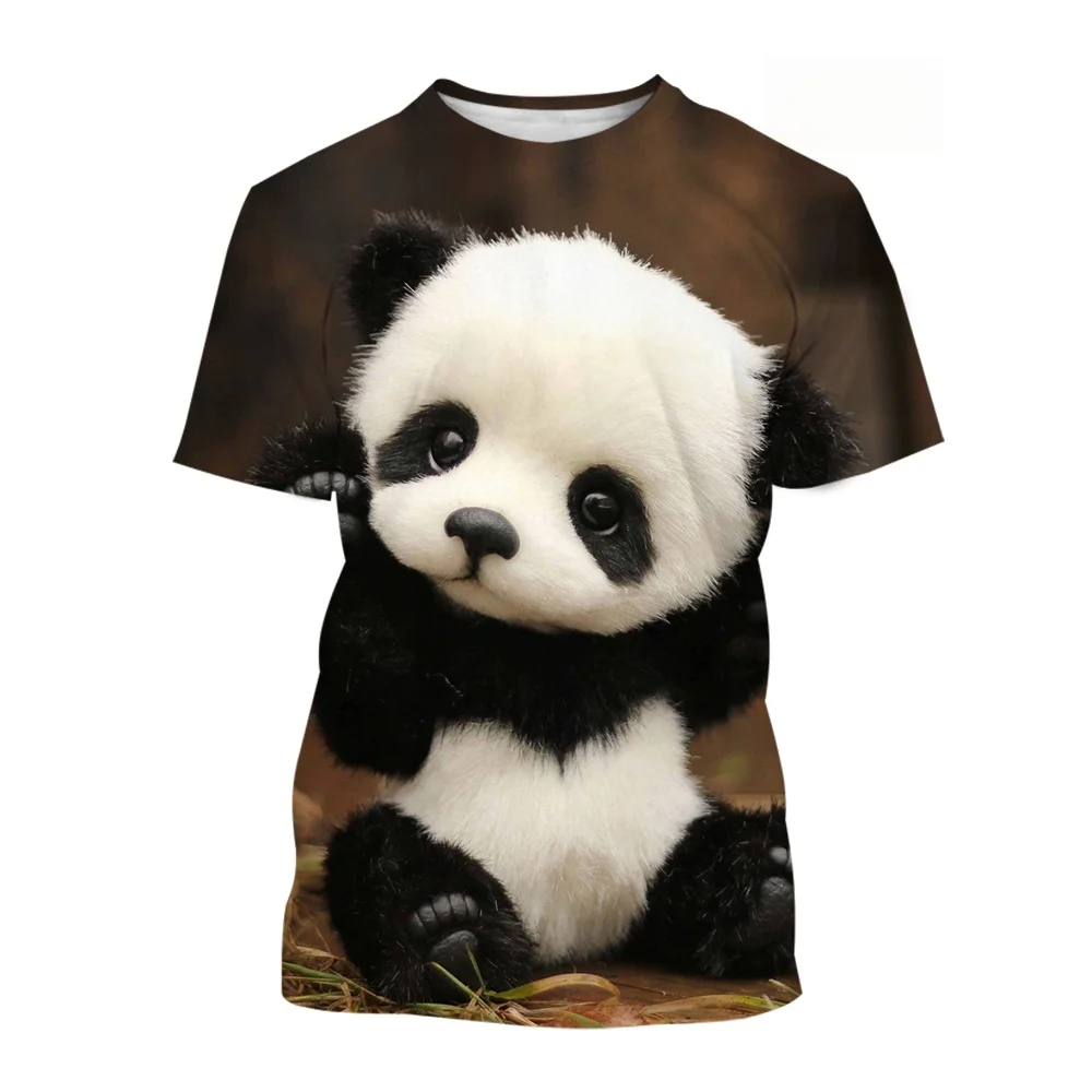 

Fashion Animal Panda 3D Print Men's & Women's T-shirt Casual Loose Top Streetwear Comfortable Fit Graphic Tee family Matching