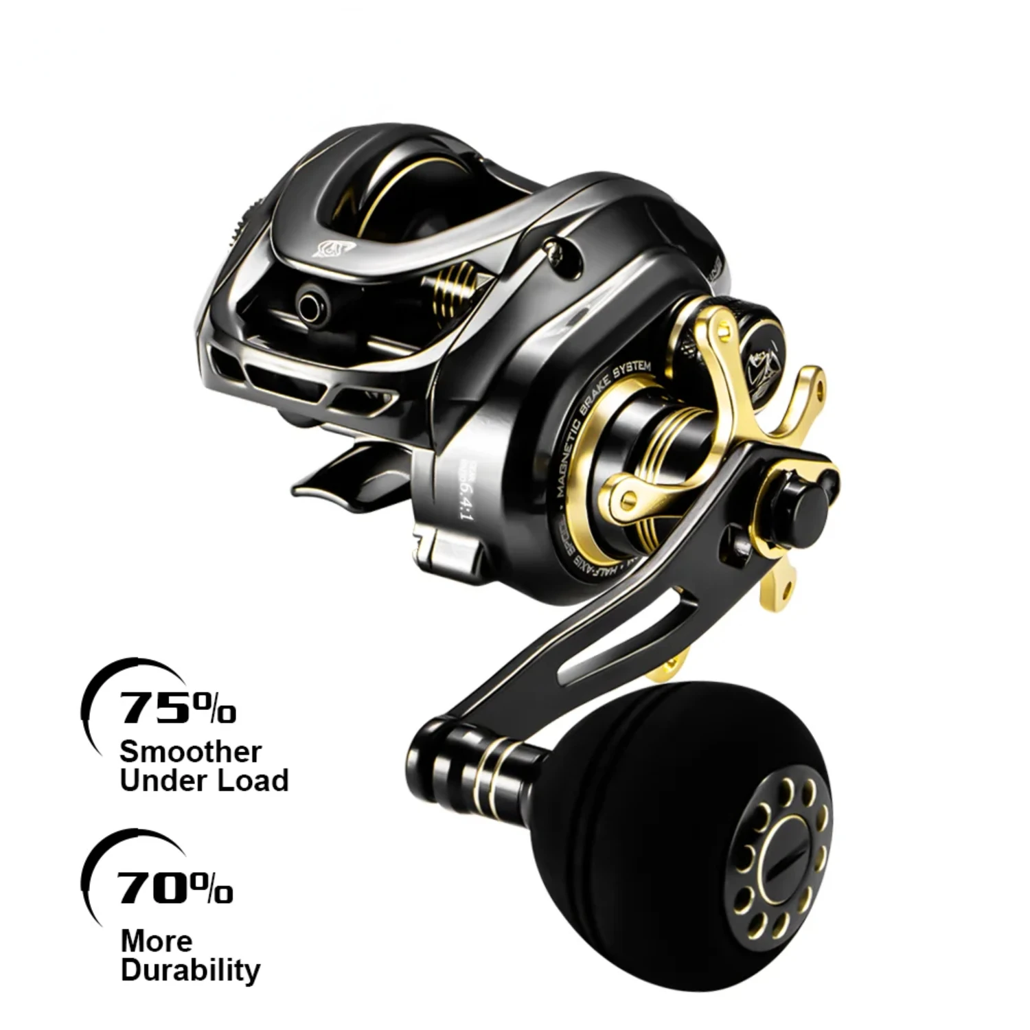 GKA300 Baitcasting Reel  Brake Reel 9.5KG/22LB Drag Power 9+1 BB 6.4 1 Drag Clicker Single Power Handle Fishing Reel Cycling