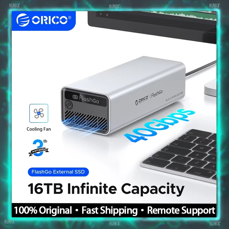 ORICO FlashGo RAID Внешний SSD FG02/FG04 — высокоскоростной портативный твердотельный накопитель USB-C емкостью до 16 ТБ, 3200 МБ/с, RAID0/1/5 с металлическим корпусом
