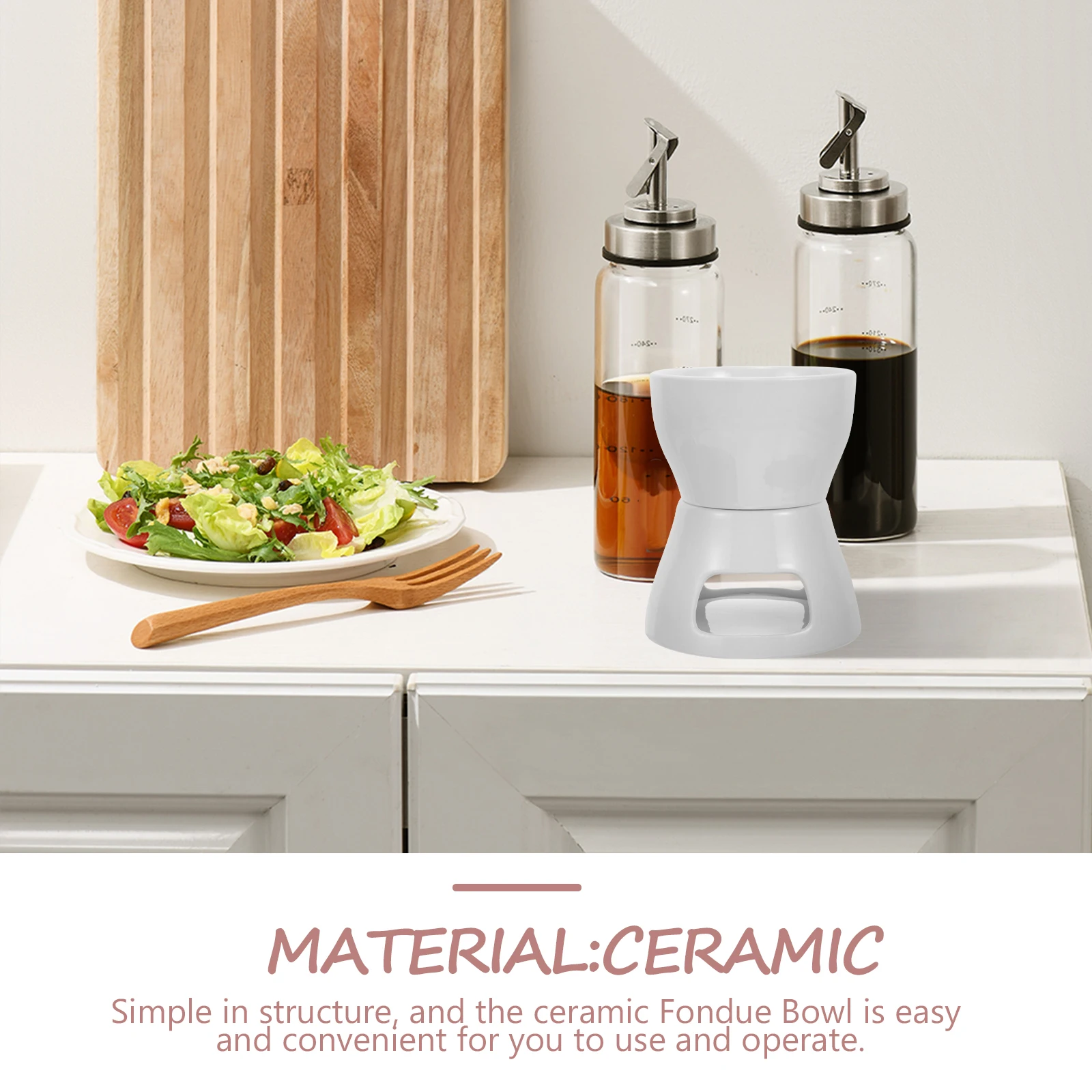 

Ice Cream Hot Pot Melting Fondue Ceramic Chocolate Cheese Warmer Stove Butter Compact Kitchen Hotel Dining Room Reusable Safe