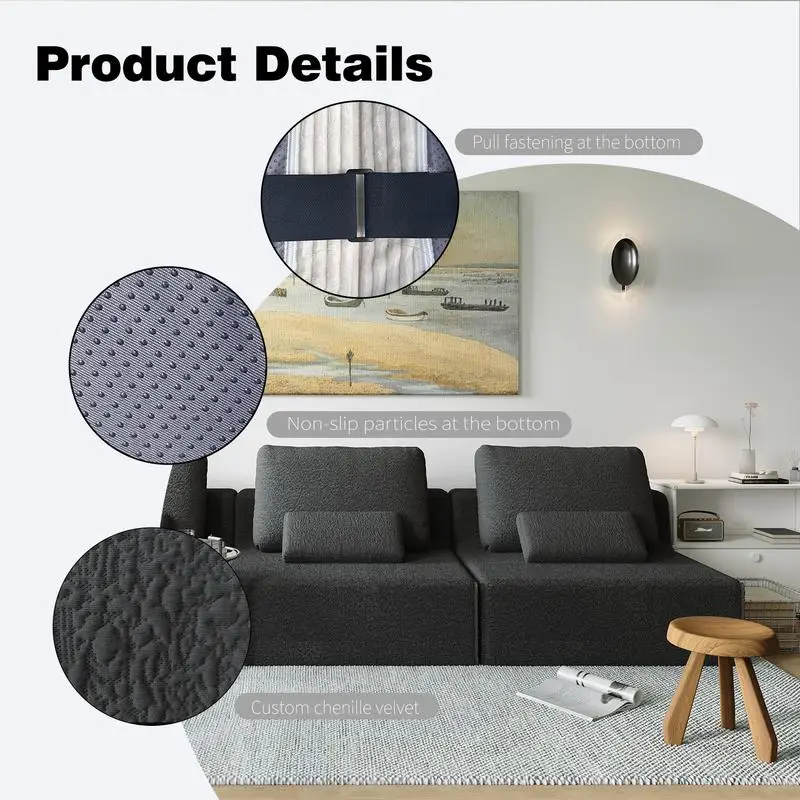 مجموعة أريكة مقطعية كبيرة الحجم، أريكة فاخرة قابلة للتحويل، أريكة غرفة معيشة واسعة مملوءة بالرغوة، مجموعة مجانية،