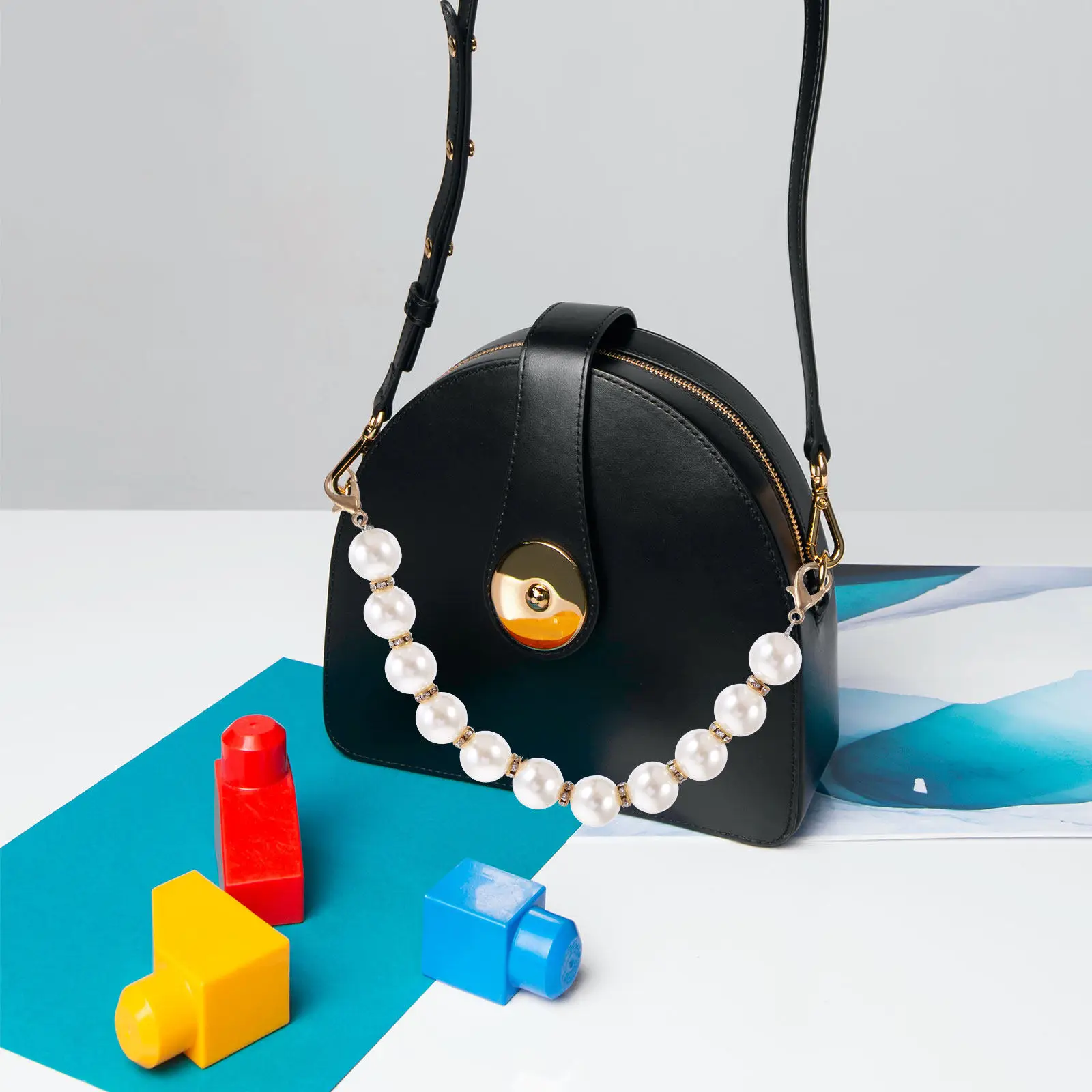 

1 шт. Жемчужная цепочка для сумки: стильная, привлекательная, легко устанавливаемая, съемная, универсальная, для сумок, кошельков и чемоданов