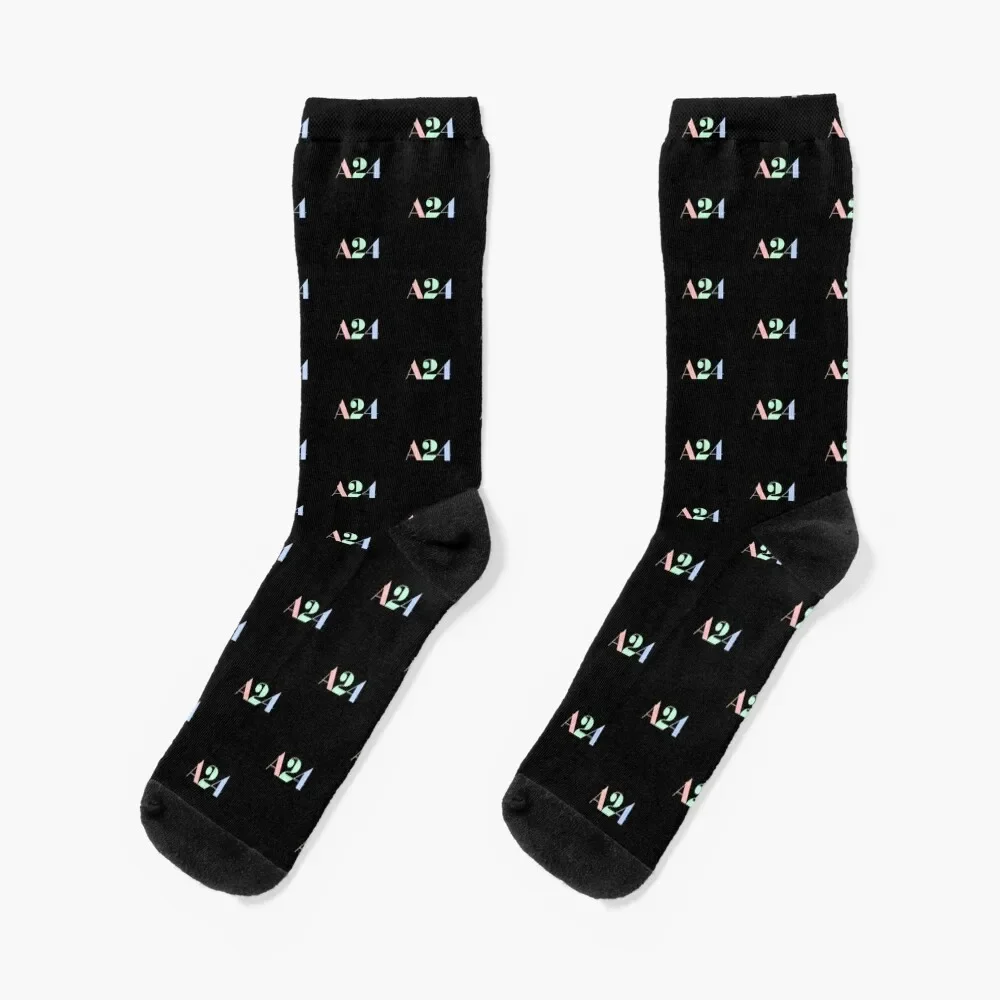 

A24 Pastel Multicolor Logo Socks custom sports luxury Rugby Male Socks Women's