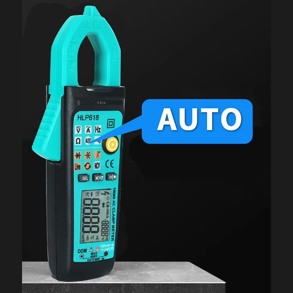 HLP618 Digital Clamp Meter Featuring Non-Contact Voltage Detection NCV Function AC Current 200A Auto-Ranging Backlit Screen
