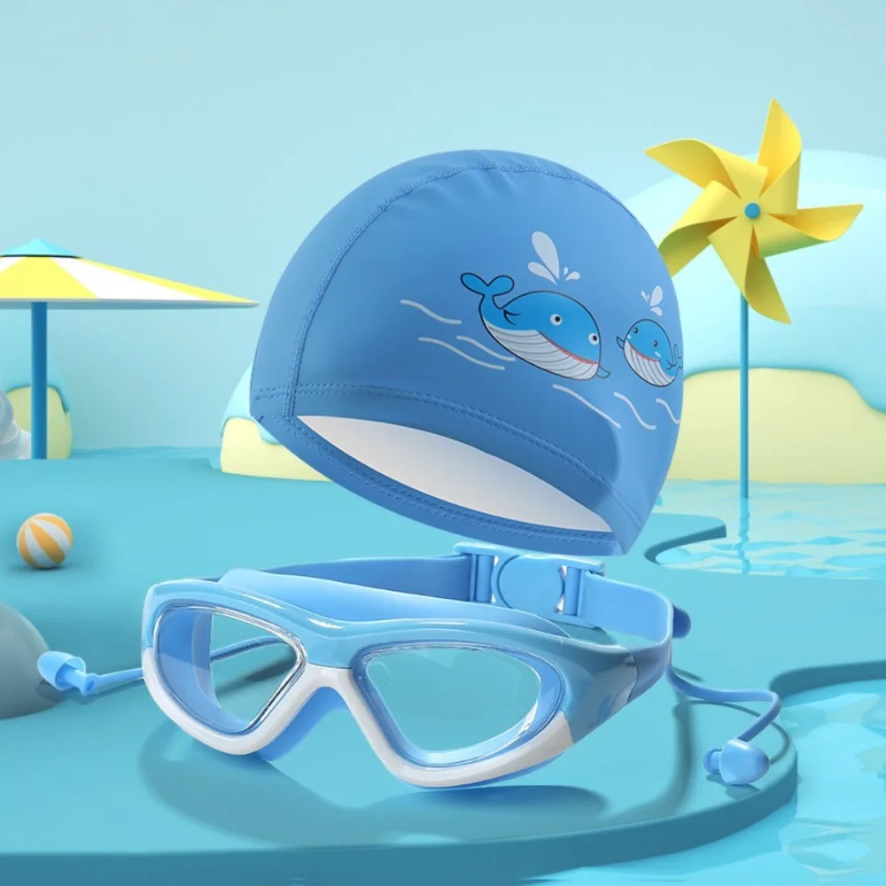 

Waterproof Children's Swimming Cap Hair Protection Comfortable Kids Swimming Glasses Cartoon Anti-fog Boys Swimming Caps