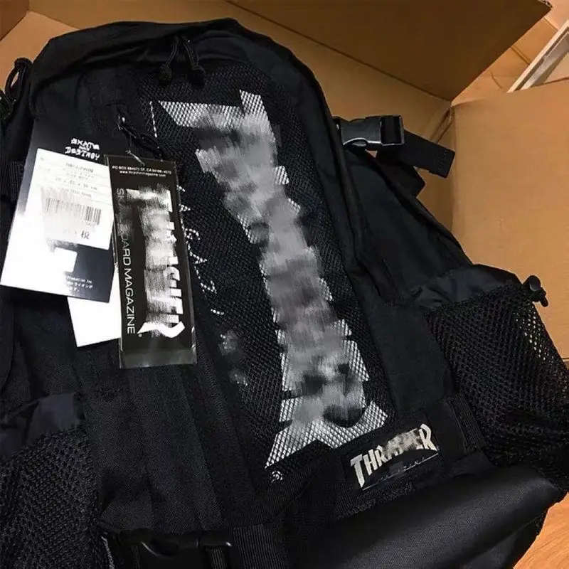 Flame Street Travel Gran Capaci Bapa Bolso de doble hombro Cool Student Bookbag Trabajo Funcional ex Poliéster Ox...