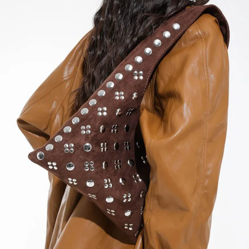 

Fashion Rivet Decor Underarm Bag For Women Rivet Tote Women Bag Commuter Solid One Shoulder Tote Bag Solid Color Crossbody Bag