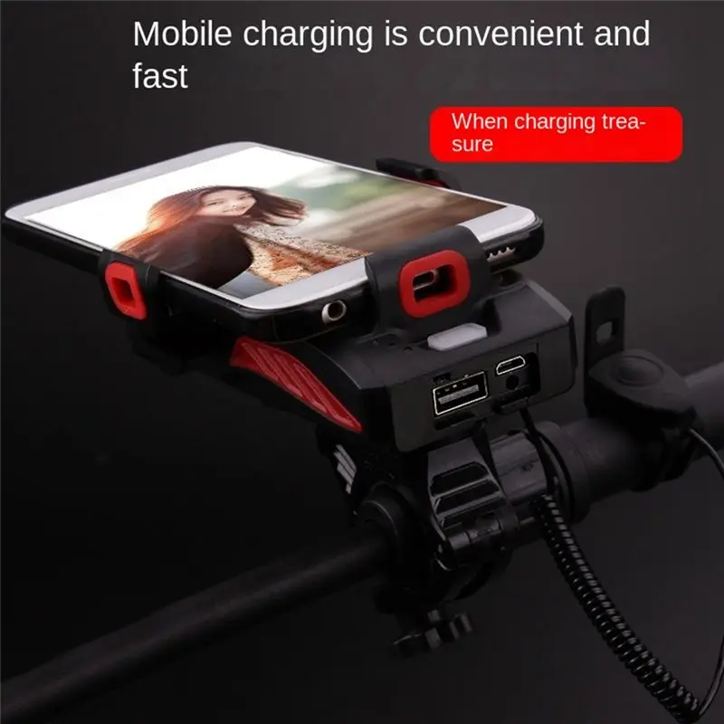 NEW HOT In Stock-Usb Rechargeable Bike Headlight Waterproof Cycling Light Bike Horn And Power Bank Frontlight For Outdoor Cyclin - view 5