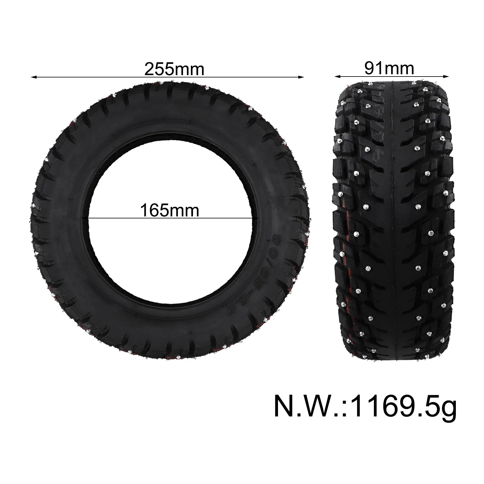 90656 5 Snow Offroad Vacuum Tire Antislip Studs for Zero For 11X Electric Scooter Rubber Tires with Strong Grip