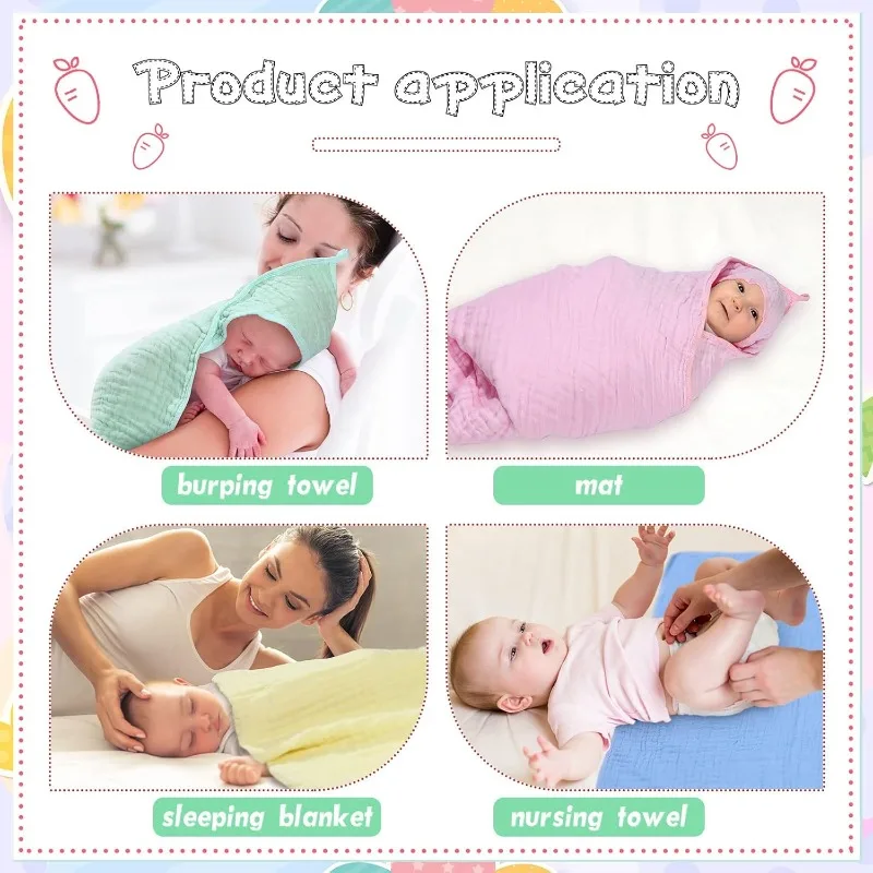 Ręcznik z kapturem dla niemowląt z czystej bawełny, 89 cm - wyjątkowo miękki i chłonny, idealny do kąpieli noworodków, zestaw upominkowy na prysznic. akcesoria dla niemowląt. baby zubehör