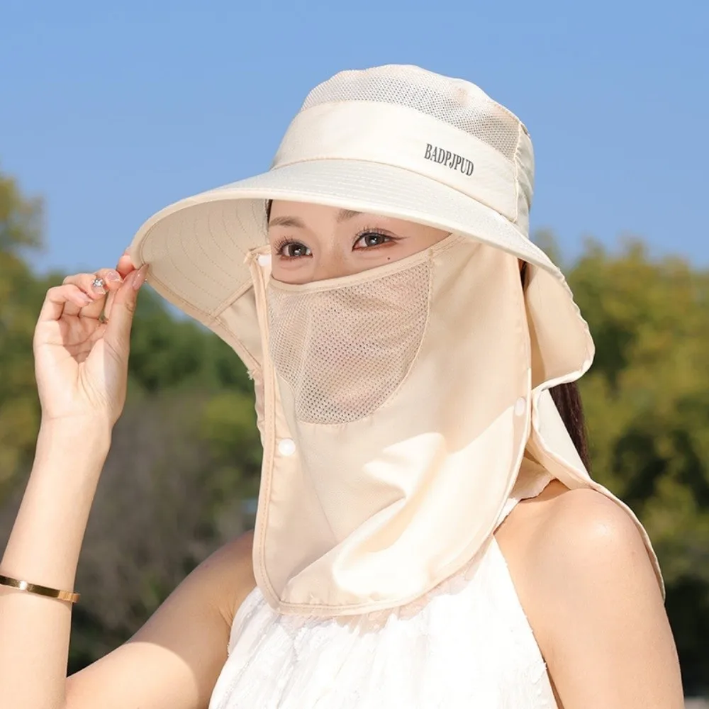 

New UV Protection Sun Hats Sunscreen Neck Flap Fishing Hat Breathable Mesh Sunhat Women Men