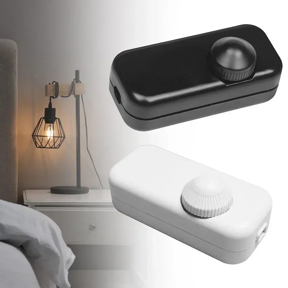 Sakelar peredup LED แบบอินไลน์ในตัวตัวควบคุมปุ่มเปิด/ปิดแบบหมุนในตัวหรี่ไฟโต๊ะโคมไฟตั้งโต๊ะสายเคเบิล/สลับ/โยก/สวิตช์ควบคุม